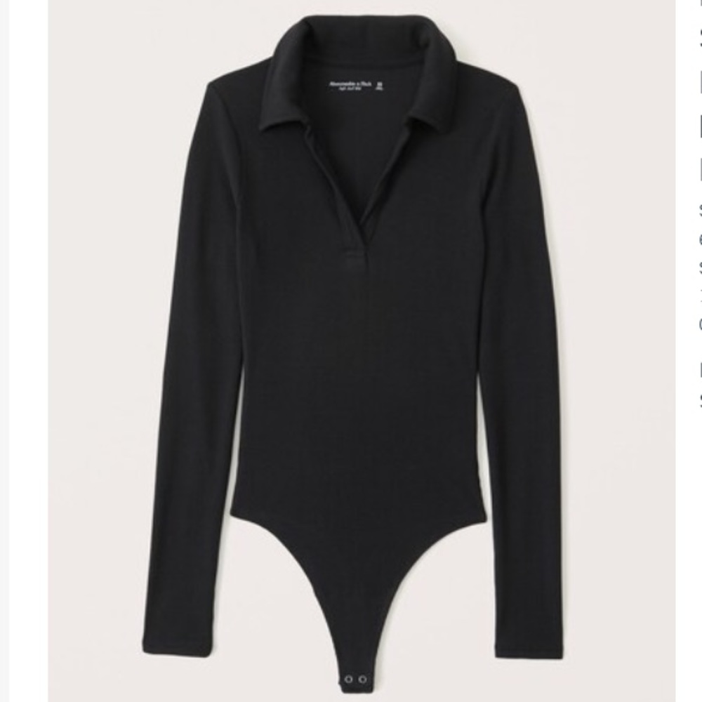 Long sleeve ribbed polo body suit